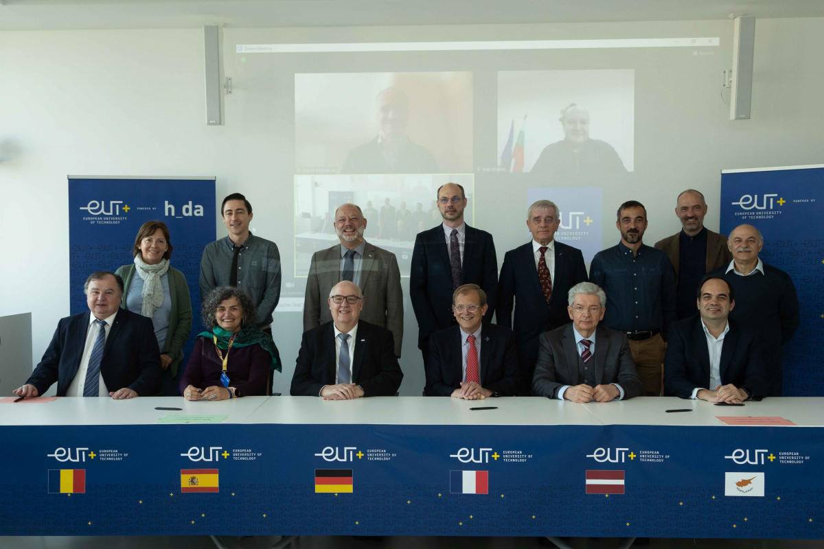 Rectores y responsables de la alianza EUt+, reunidos en Alemania el mes pasado.